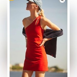 Beyond Yoga Red One-Shoulder Mini Dress